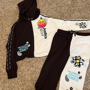 Justice Sport Kids Girls Matching Sweatsuit NWT